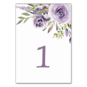 Paars Roos Floral Tabel 1 Wedingstabel Kaart (Achterkant)