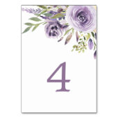 Paars Roos Floral Tabel 4 Wedingstabel Kaart (Achterkant)