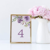 Paars Roos Floral Tabel 4 Wedingstabel Kaart