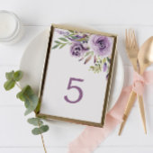 Paars Roos Floral Tabel 5 Wedingstabel Kaart