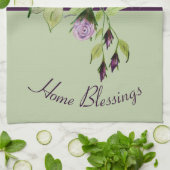 Paars Roos Floral Theedoek (Gevouwen)