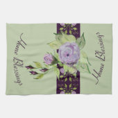 Paars Roos Floral Theedoek (Horizontaal)