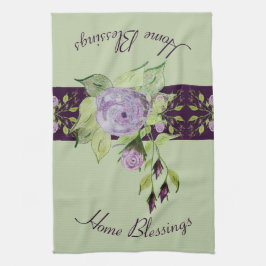 Paars Roos Floral Theedoek