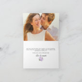 Paars Roos Floral Weddenschap Foto bedankt (Binnen)