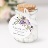 Paars Roos Floral Wedding Favor Labels