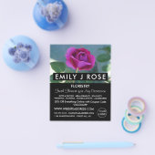 Paars Roos, Florist, gebladerte Adverteren Flyer (Enkel)