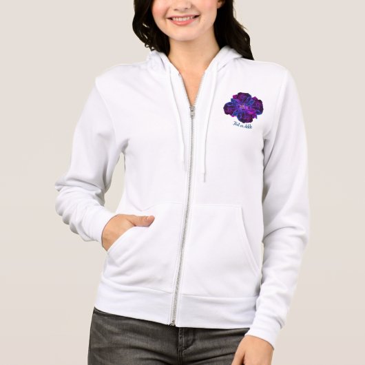 Paars Roos Flower Bouquet Personalized Hoodie (Voorkant)