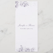 Paars Roos Glitter Confetti Wedding Menu (Achterkant)