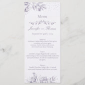 Paars Roos Glitter Confetti Wedding Menu (Voorkant)
