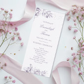 Paars Roos Glitter Confetti Wedding Programmakaart