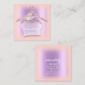 Paars Roos Glitter Diamond Cloth Hanger Boutique Vierkante Visitekaartje (Voorkant / Achterkant)