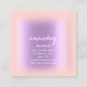 Paars Roos Glitter Diamond Cloth Hanger Boutique Vierkante Visitekaartje (Achterkant)