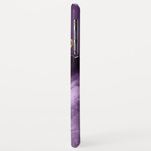 Paars Roos Gold Liquid Ink Marble Elegant Case-Mate iPhone Case (Achterkant/links)