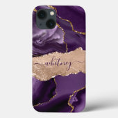 Paars Roos Gold Marble Liquid Ink Elegant Hoesje-M Case-Mate iPhone Case (Achterkant)