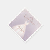 Paars roos goud glitter met jurk quinceañera servet (Hoek)