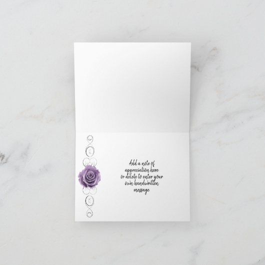 Paars Roos Hartelijk dank Kaart (Binnen)
