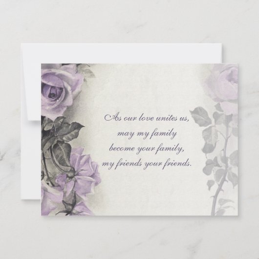  Paars Roos huwelijk sparen de Datum Save The Date (Achterkant)