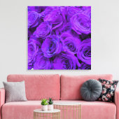 Paars Roos, levendige paarse blauwe bloemen Canvas Afdruk (Insitu (Woonkamer))