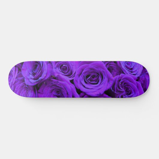 Paars Roos, levendige paarse blauwe bloemen Persoonlijk Skateboard (Horizontaal)