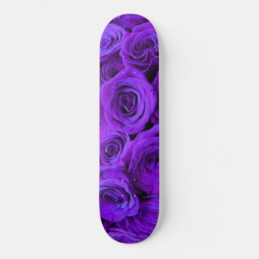 Paars Roos, levendige paarse blauwe bloemen Persoonlijk Skateboard (Voorkant)