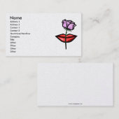 Paars roos & lippen visitekaartje (Voorkant / Achterkant)