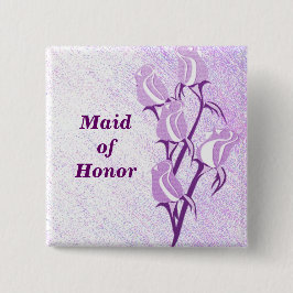 Paars Roos Maid of Honor Button Pin