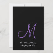 Paars Roos Petals Black Wedding Metallic Paper Kaart (Achterkant)