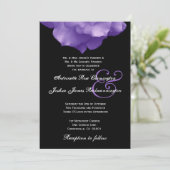 PAARS Roos Petals Wedding Invitation F202 Kaart (Staand voorkant)