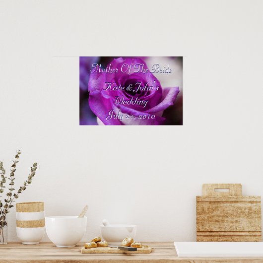 Paars Roos Poster (Keuken)