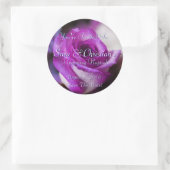 Paars Roos Ronde Sticker (Tas)