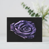 Paars roos rsvp kaartje (Staand voorkant)