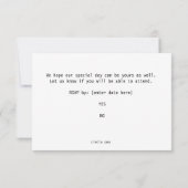 Paars roos rsvp kaartje (Achterkant)