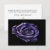 Paars roos rsvp kaartje (Voorkant / Achterkant)