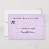 Paars Roos RSVP-reiskaart RSVP Kaartje (Achterkant)