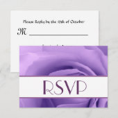 Paars Roos RSVP Weddenschap Kaartje (Voorkant / Achterkant)
