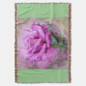 Paars roos/sage gooi. deken (Voorkant Verticaal)