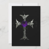 Paars Roos Silver Cross Gothic Vrijgezellenfeest I Kaart (Voorkant)