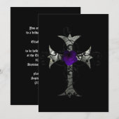 Paars Roos Silver Cross Gothic Vrijgezellenfeest I Kaart (Voorkant / Achterkant)