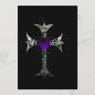 Paars Roos Silver Cross Gothic Vrijgezellenfeest I Kaart