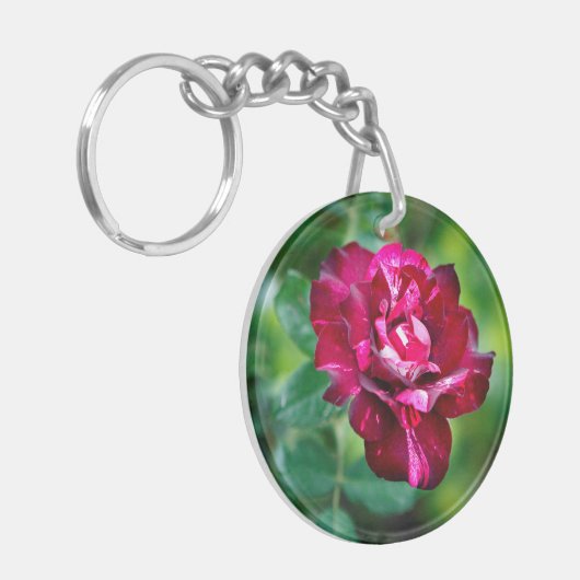 Paars Roos Tiger Sleutelhanger (Voorkant Links)