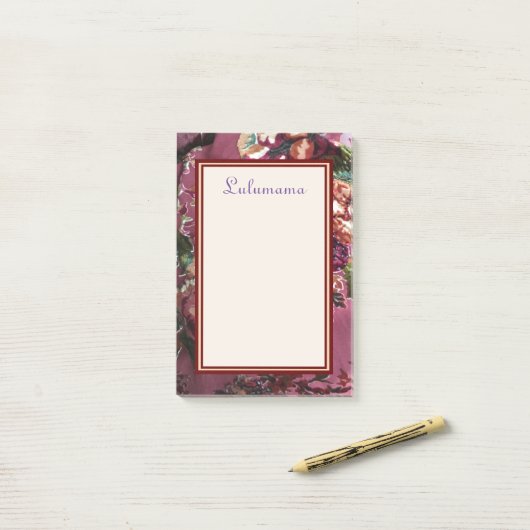 Paars ROOS TONES BEADED CUT VELVET afbeelding Post-it® Notes (Op bureau)