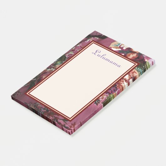 Paars ROOS TONES BEADED CUT VELVET afbeelding Post-it® Notes (Schuin)