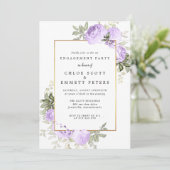 Paars Roos — Uitnodiging van de Floral Engagement (Staand voorkant)