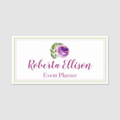 Paars Roos van professionele planner Naamplaatje (Voorkant)