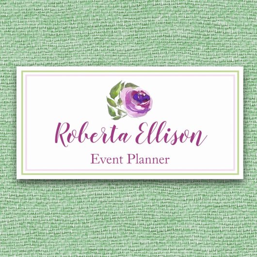 Paars Roos van professionele planner Naamplaatje