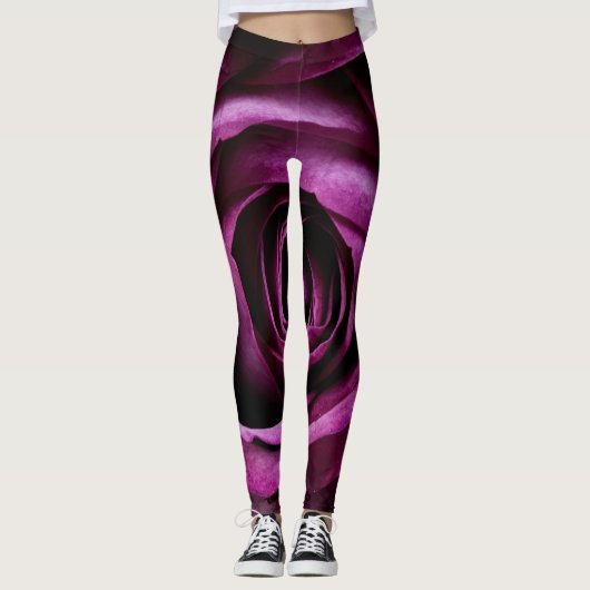 Paars Roos ventilator Leggings (Voorkant)