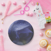 Paars Roos ventilator Papieren Bordje (Feest)