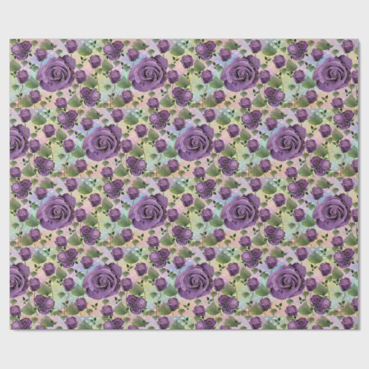 Paars Roos — Verpakkingspapier Cadeaupapier (Vlak)