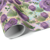 Paars Roos — Verpakkingspapier Cadeaupapier (Rol Hoek)