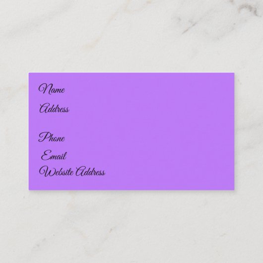 Paars Roos Visitekaartje (Achterkant)